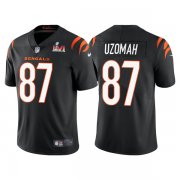 Wholesale Cheap Men's Cincinnati Bengals #87 C.J. Uzomah 2022 Black Super Bowl LVI Vapor Limited Stitched Jersey