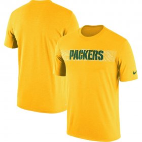 Wholesale Cheap Green Bay Packers Nike Sideline Seismic Legend Performance T-Shirt Gold