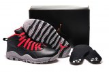 Wholesale Cheap Womens Air Jordan 10 Shoes Black/grey-red