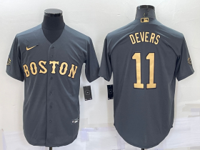 Wholesale Men\'s Boston Red Sox #11 Rafael Devers Grey 2022 All Star Stitched Cool Base Nike Jersey