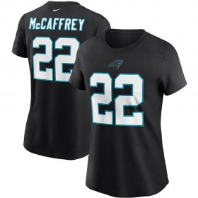 Wholesale Cheap Carolina Panthers #22 Christian McCaffrey Nike Women\'s Team Player Name & Number T-Shirt Black