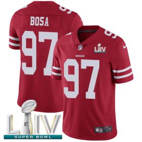 Wholesale Cheap Nike 49ers #97 Nick Bosa Red Super Bowl LIV 2020 Team Color Youth Stitched NFL Vapor Untouchable Limited Jersey