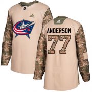 Wholesale Cheap Adidas Blue Jackets #77 Josh Anderson Camo Authentic 2017 Veterans Day Stitched NHL Jersey