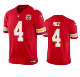 Cheap Men\'s Kansas City Chiefs #4 Rashee Rice Red 2024 F.U.S.E. Vapor Untouchable Limited Football Stitched Jersey