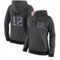 Wholesale Cheap NFL Women's Nike New England Patriots #12 Tom Brady Stitched Black Anthracite Salute to Service Player Performance Hoodie