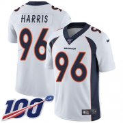 Wholesale Cheap Nike Broncos #96 Shelby Harris White Men's Stitched NFL 100th Season Vapor Untouchable Limited Jersey