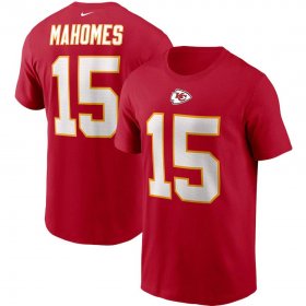 Wholesale Cheap Kansas City Chiefs #15 Patrick Mahomes Nike Team Player Name & Number T-Shirt Red