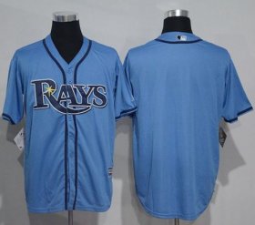 Wholesale Cheap Rays Blank Light Blue New Cool Base Stitched MLB Jersey