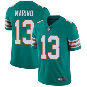 Wholesale Cheap Nike Dolphins #13 Dan Marino Aqua Green Alternate Men\'s Stitched NFL Vapor Untouchable Limited Jersey