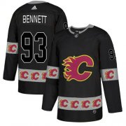 Wholesale Cheap Adidas Flames #93 Sam Bennett Black Authentic Team Logo Fashion Stitched NHL Jersey