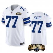 Cheap Men's Dallas Cowboys #77 Tyron Smith White 2023 F.U.S.E. NFC East Champions Patch Football Stitched Jersey