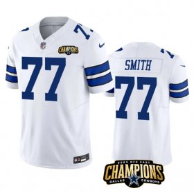 Cheap Men\'s Dallas Cowboys #77 Tyron Smith White 2023 F.U.S.E. NFC East Champions Patch Football Stitched Jersey