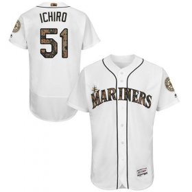 Wholesale Cheap Mariners #51 Ichiro Suzuki White Flexbase Authentic Collection Memorial Day Stitched MLB Jersey