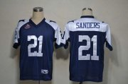 Wholesale Cheap Cowboys #21 Deion Sanders Blue Thanksgiving Stitched NFL Jersey