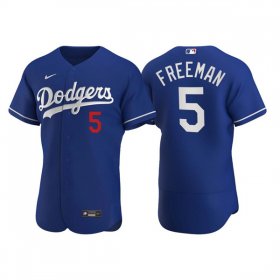 Wholesale Cheap Men\'s Los Angeles Dodgers #5 Freddie Freeman Royal Flex Base Stitched Jersey