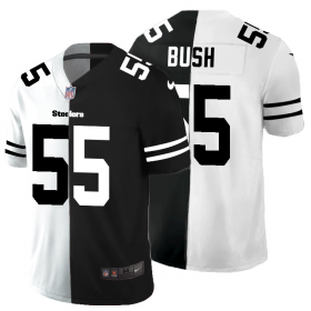 Cheap Pittsburgh Steelers #55 Devin Bush Men\'s Black V White Peace Split Nike Vapor Untouchable Limited NFL Jersey