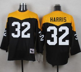 Wholesale Cheap Mitchell And Ness 1967 Steelers #32 Franco Harris Black/Yelllow Throwback Men\'s Stitched NFL Jersey