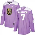Wholesale Cheap Adidas Golden Knights #7 Jason Garrison Purple Authentic Fights Cancer Stitched Youth NHL Jersey