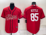 Wholesale Men's San Francisco 49ers #85 George Kittle Red Stitched Cool Base Nike Baseball Jersey