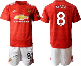 Wholesale Cheap Men 2020-2021 club Manchester United home 8 red Soccer Jerseys