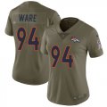 Wholesale Cheap Nike Broncos #94 DeMarcus Ware Olive Women's Stitched NFL Limited 2017 Salute to Service Jersey