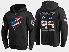 Wholesale Cheap Coyotes #44 Kevin Connauton NHL Banner Wave Usa Flag Black Hoodie