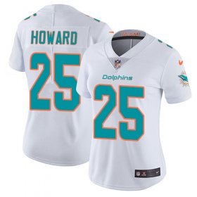 Wholesale Cheap Nike Dolphins #25 Xavien Howard White Women\'s Stitched NFL Vapor Untouchable Limited Jersey