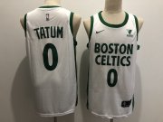 Wholesale Cheap Men's Boston Celtics #0 Jayson Tatum White 2021 Nike City Edition Swingman Stitched NBA Jersey With The Sponsor Logo