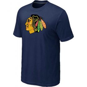 Wholesale Cheap Chicago Blackhawks Big & Tall Logo Midnight Blue NHL T-Shirt