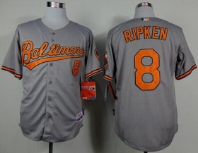 Wholesale Cheap Orioles #8 Cal Ripken Grey Cool Base Stitched MLB Jersey
