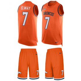 Wholesale Cheap Nike Broncos #7 John Elway Orange Team Color Men\'s Stitched NFL Limited Tank Top Suit Jersey