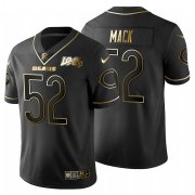 Wholesale Cheap Chicago Bears #52 Khalil Mack Men's Nike Black Golden Limited NFL 100 Jersey
