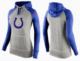 Wholesale Cheap Women\'s Nike Indianapolis Colts Performance Hoodie Grey & Blue_2