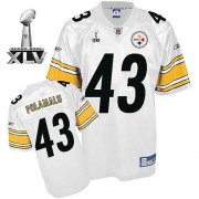 Wholesale Cheap Steelers #43 Troy Polamalu White Super Bowl XLV Stitched NFL Jersey