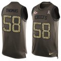 Wholesale Cheap Nike Chiefs #58 Derrick Thomas Green Men's Stitched NFL Limited Salute To Service Tank Top Jersey