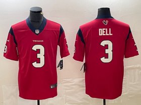 Cheap Men\'s Houston Texans #3 Tank Dell Red Vapor Untouchable Football Stitched Jersey