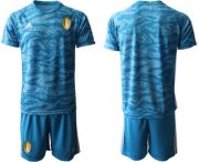 Wholesale Cheap Belgium Blue Goalkeeper UEFA Euro 2020 Soccer Jersey