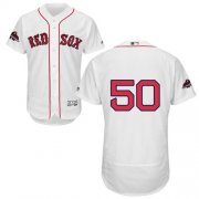 Wholesale Cheap Red Sox #50 Mookie Betts White Flexbase Authentic Collection 2018 World Series Champions Stitched MLB Jersey