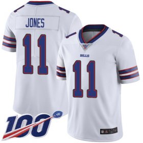Wholesale Cheap Nike Bills #11 Zay Jones White Men\'s Stitched NFL 100th Season Vapor Limited Jersey