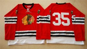 Wholesale Cheap Mitchell And Ness 1960-61 Blackhawks #35 Tony Esposito Red Stitched NHL Jersey