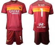 Wholesale Cheap Men 2020-2021 club Roma home 1 red Soccer Jerseys