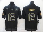 Wholesale Cheap Men's Tampa Bay Buccaneers #12 Tom Brady Black 2020 Salute To Service Stitched NFL Nike Limited Jersey