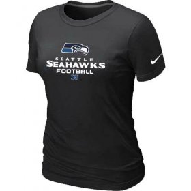 Wholesale Cheap Women\'s Nike Seattle Seahawks Critical Victory NFL T-Shirt Black
