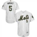 Wholesale Cheap Mets #5 David Wright White(Blue Strip) Flexbase Authentic Collection Memorial Day Stitched MLB Jersey