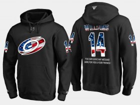 Wholesale Cheap Hurricanes #14 Justin Williams NHL Banner Wave Usa Flag Black Hoodie