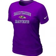 Wholesale Cheap Women's Nike Baltimore Ravens Heart & Soul NFL T-Shirt Purple