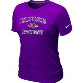 Wholesale Cheap Women\'s Nike Baltimore Ravens Heart & Soul NFL T-Shirt Purple