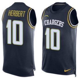 Wholesale Cheap Nike Chargers #10 Justin Herbert Navy Blue Team Color Men\'s Stitched NFL Limited Tank Top Jersey