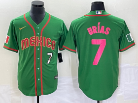 Wholesale Cheap Men\'s Mexico Baseball #7 Julio Urias Number 2023 Green World Classic Stitched Jersey7