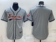 Wholesale Cheap Men's Denver Broncos Blank Gray With Patch Cool Base Stitched Baseball Jersey